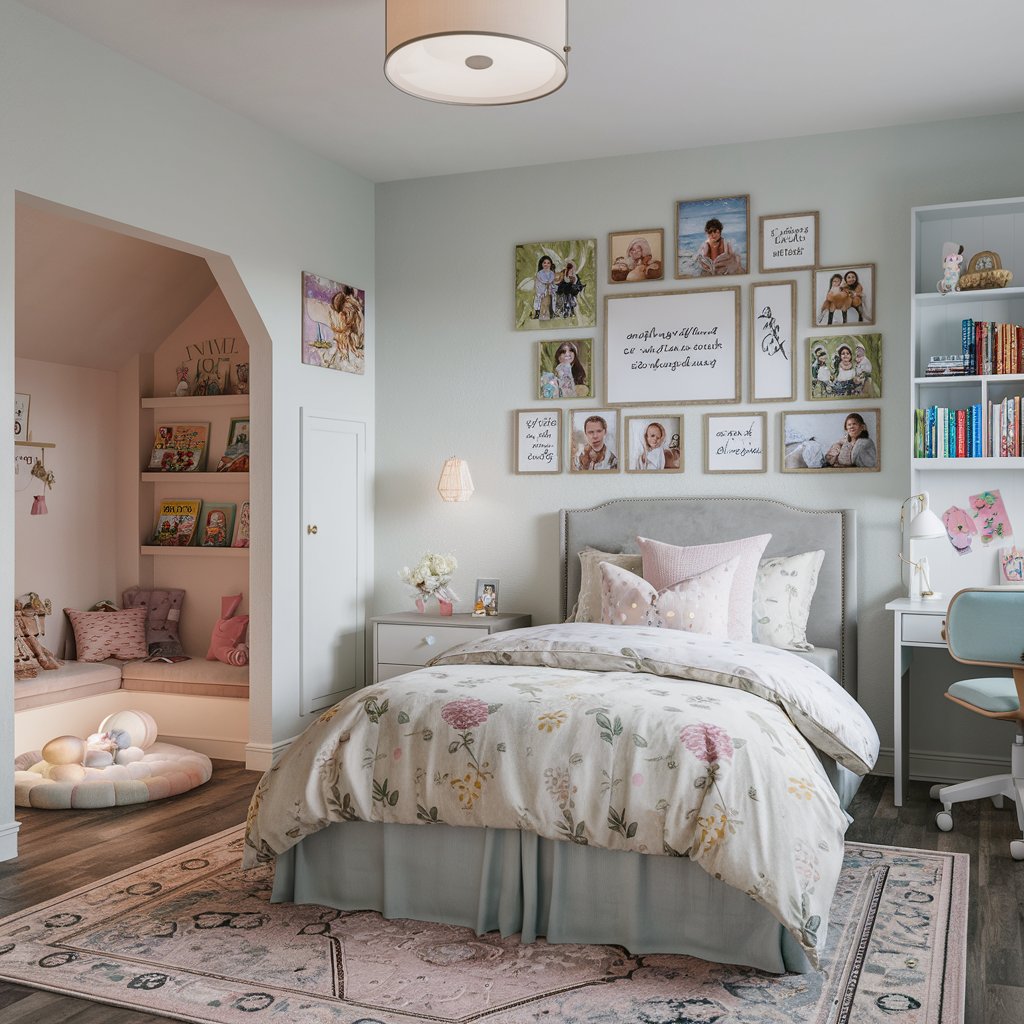 11 Beautiful Girls Bedroom Ideas That Are Easy to Create 7 Cute Wall Gallery Bedroom