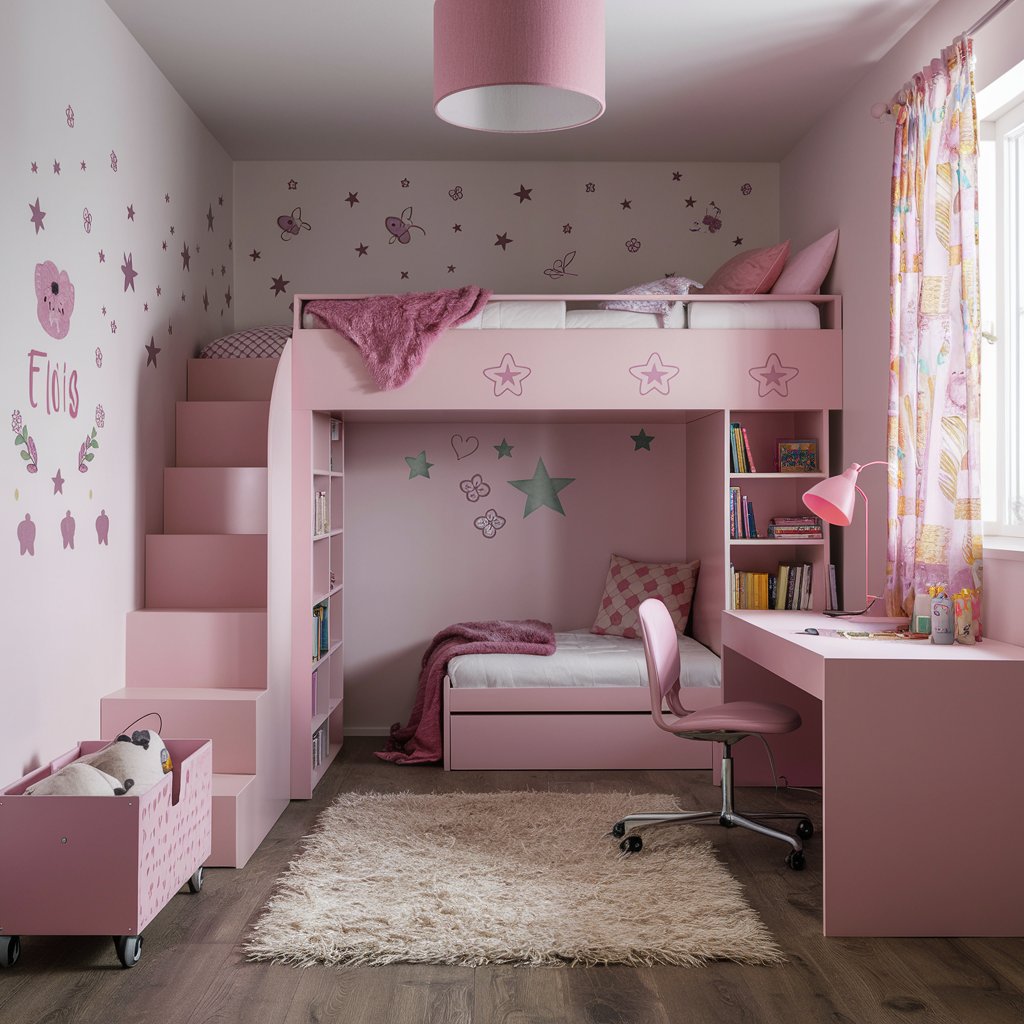 11 Beautiful Girls Bedroom Ideas That Are Easy to Create 6 Small Room Smart Storage Design