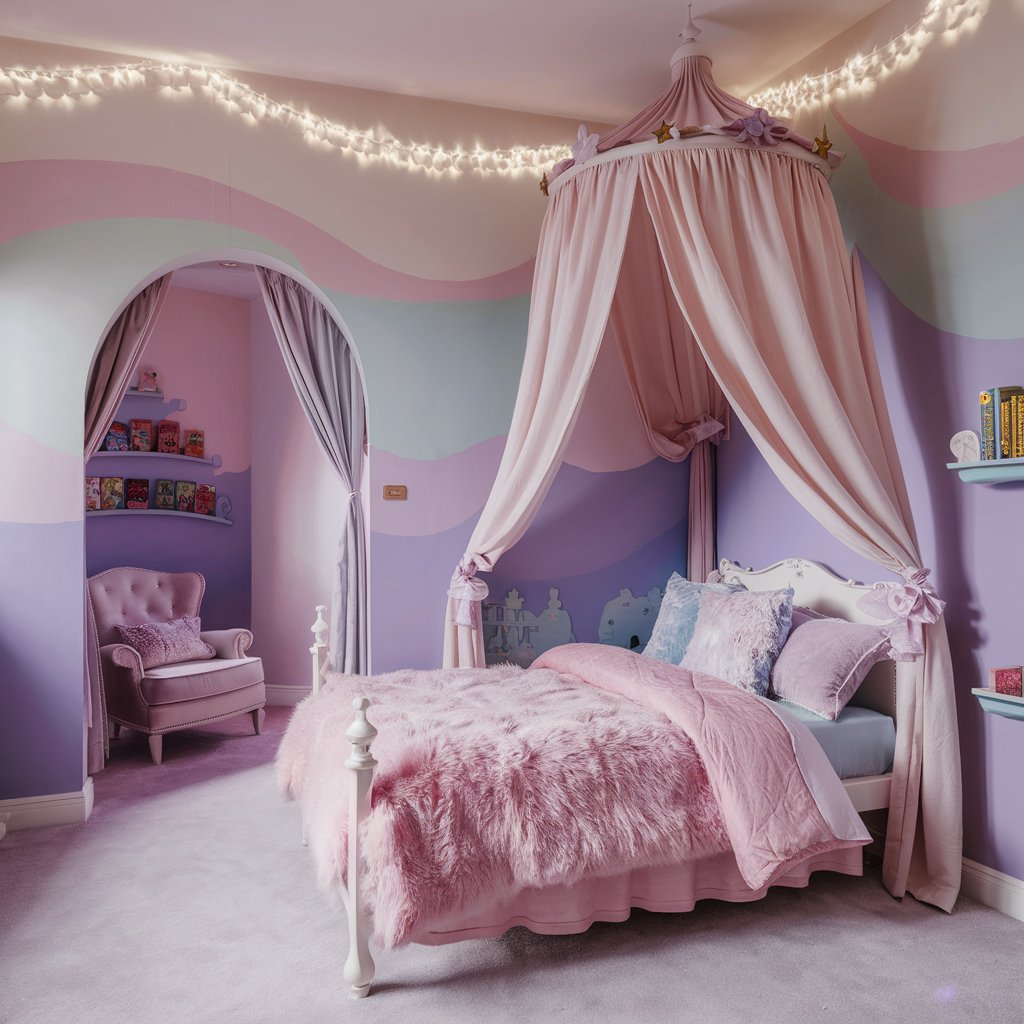 10+ Dreamy Kids Bedroom Ideas for a Magical and Beautiful Space 2 Soft Pastel Wonderland bedroom