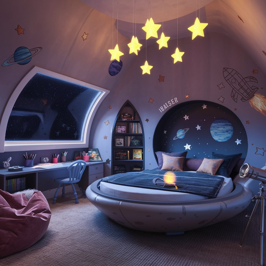 10+ Dreamy Kids Bedroom Ideas for a Magical and Beautiful Space 8 Space Explorer Room