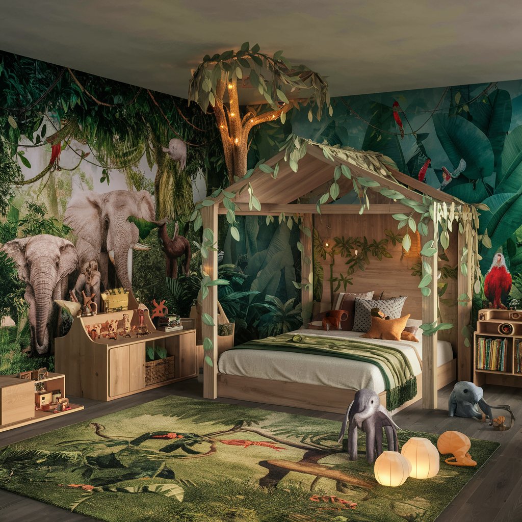 10+ Dreamy Kids Bedroom Ideas for a Magical and Beautiful Space 6 Adventure Jungle Theme