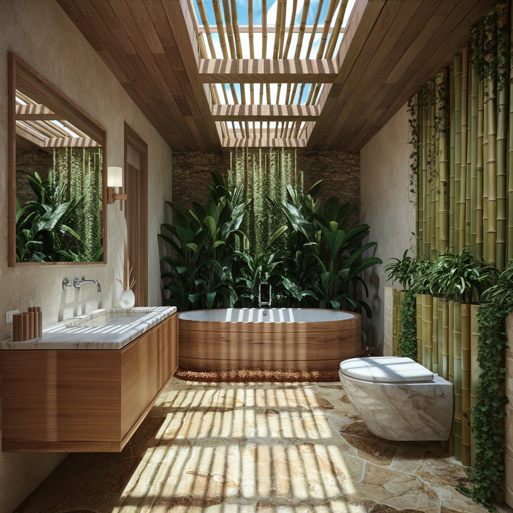 9 Stylish Bathroom Ideas for Every Home 6 Natural Wood & Green Bathroom