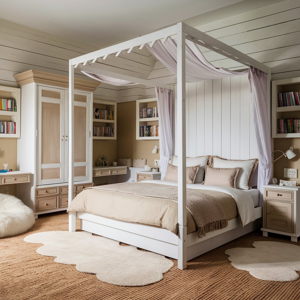 11 Beautiful Girls Bedroom Ideas That Are Easy to Create 5 White & Beige Aesthetic Room