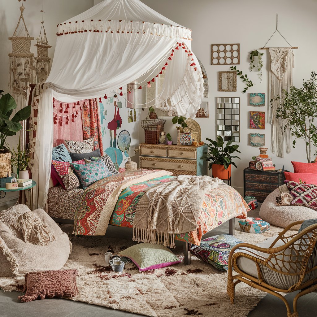 11 Beautiful Girls Bedroom Ideas That Are Easy to Create 8 Boho Style Girls Bedroom