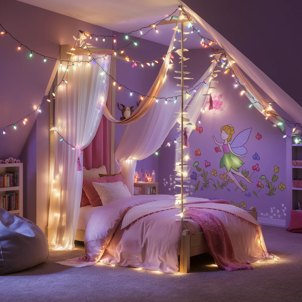 11 Beautiful Girls Bedroom Ideas That Are Easy to Create 4 Cozy Fairy Light Bedroom
