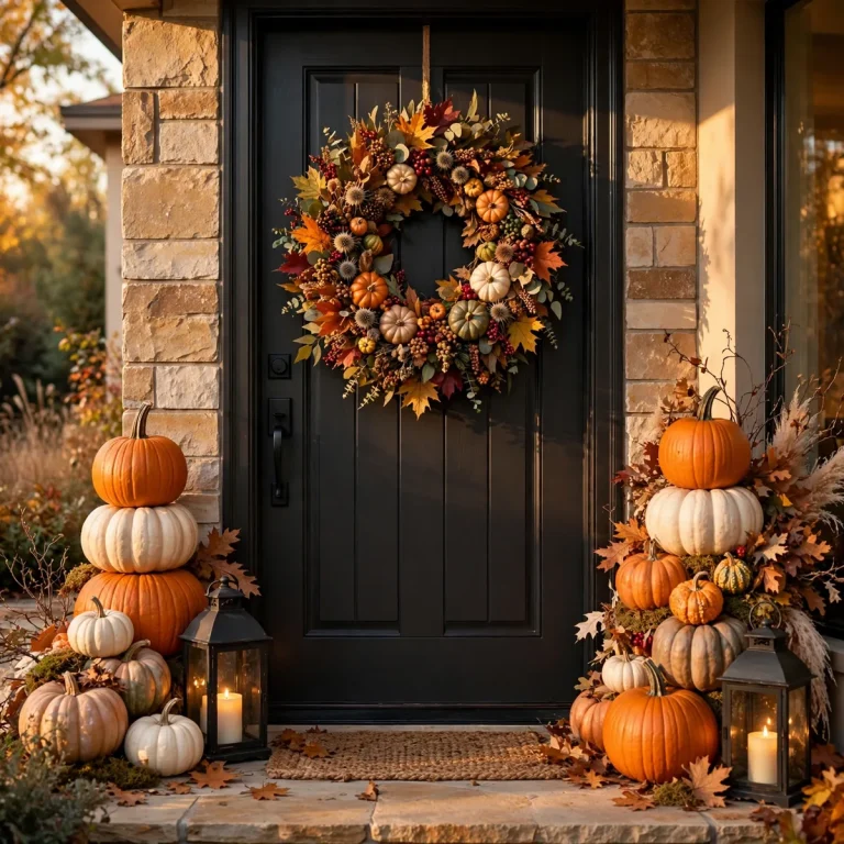 First Impressions Matter: 12 Thanksgiving Wreath Ideas for a Stunning Front Door 6 thanksgiving-wreath-ideas thanksgiving decor featured