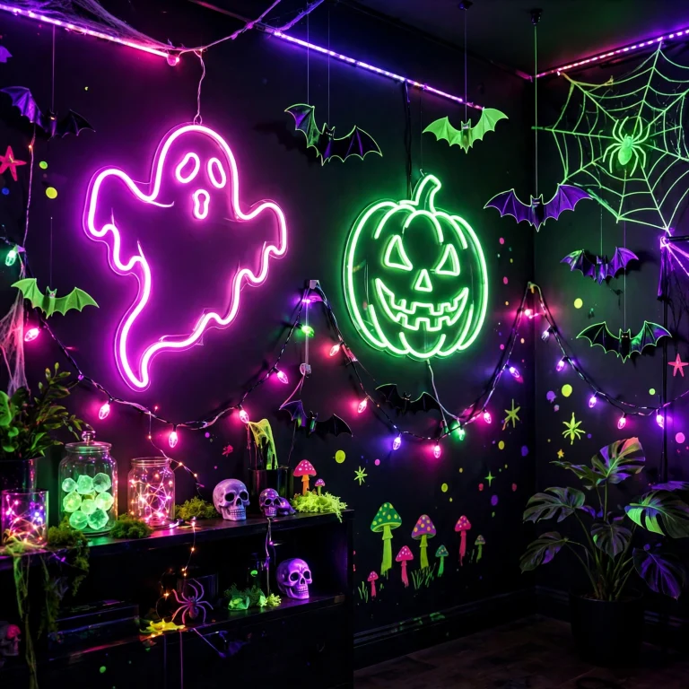 15 Neon Halloween Decor Ideas That Make Everything Glow 4 15 Neon Halloween Decor Ideas That Make Everything Glow